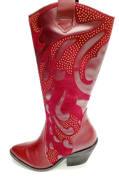 Carlos Santana Axel Studded RED Western Boots - Picture 2 of 12